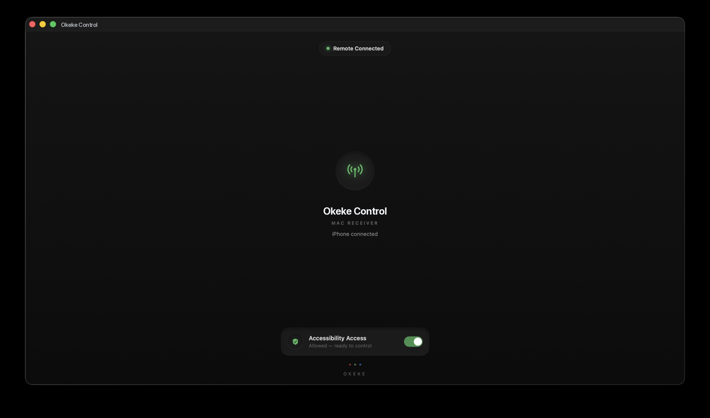 The Mac receiver — green means go