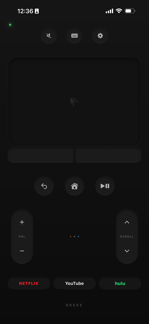 The remote, connected